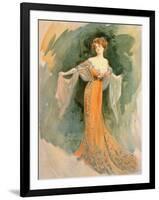 Watercolor by Felix Fournery from French Periodical Les Modes Showing Fashionable Woman in Paquin-null-Framed Photographic Print