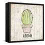 Watercolor Cactus Laugh-Kimberly Allen-Framed Stretched Canvas
