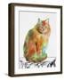 Watercolor Cat On Table F-Jean Plout-Framed Giclee Print