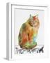 Watercolor Cat On Table F-Jean Plout-Framed Giclee Print