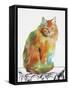 Watercolor Cat On Table F-Jean Plout-Framed Stretched Canvas