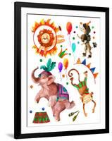 Watercolor Circus-tanycya-Framed Art Print