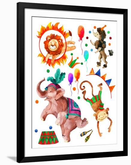 Watercolor Circus-tanycya-Framed Art Print