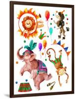 Watercolor Circus-tanycya-Framed Art Print