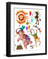 Watercolor Circus-tanycya-Framed Art Print