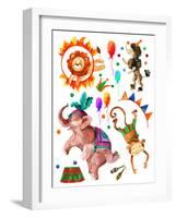 Watercolor Circus-tanycya-Framed Art Print