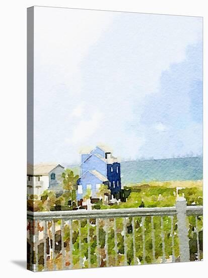 Watercolor Coastal Cottage-Nola James-Stretched Canvas