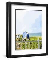 Watercolor Coastal Cottage-Nola James-Framed Art Print