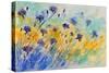 Watercolor Cornflowers-Pol Ledent-Stretched Canvas