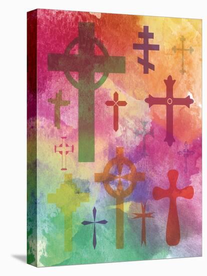 Watercolor Cross 1-Melody Hogan-Stretched Canvas