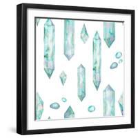 Watercolor Crystals and Gem Stones-Eisfrei-Framed Art Print