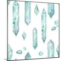 Watercolor Crystals and Gem Stones-Eisfrei-Mounted Art Print