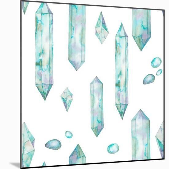 Watercolor Crystals and Gem Stones-Eisfrei-Mounted Art Print