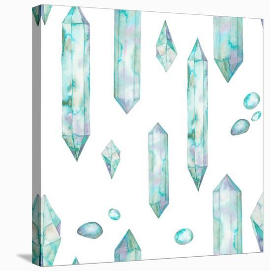 Watercolor Crystals and Gem Stones-Eisfrei-Stretched Canvas