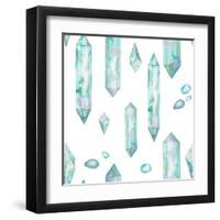 Watercolor Crystals and Gem Stones-Eisfrei-Framed Art Print