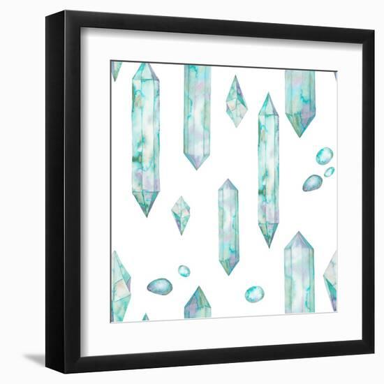 Watercolor Crystals and Gem Stones-Eisfrei-Framed Art Print