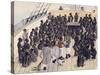 Watercolor Depicting the Voyage of the Treatment of Blacks in the Former West African Colonies-null-Stretched Canvas