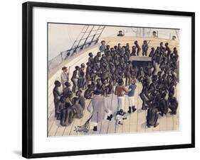 Watercolor Depicting the Voyage of the Treatment of Blacks in the Former West African Colonies-null-Framed Giclee Print
