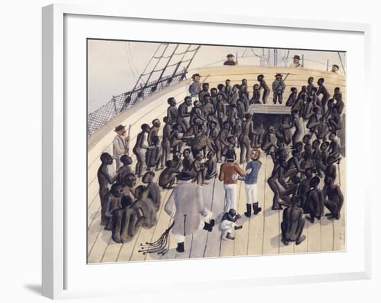 Watercolor Depicting the Voyage of the Treatment of Blacks in the Former West African Colonies-null-Framed Giclee Print