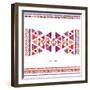 Watercolor Ethnic Card. Boho Chic, Ethnic, Pattern, Wallpaper.-windesign-Framed Art Print