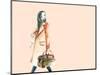 Watercolor Fashion Illustration. Woman Walking with Travel Bag in His Hand-Anna Ismagilova-Mounted Art Print