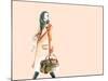 Watercolor Fashion Illustration. Woman Walking with Travel Bag in His Hand-Anna Ismagilova-Mounted Art Print