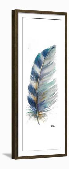 Watercolor Feather White V-Patricia Pinto-Framed Premium Giclee Print