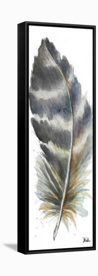 Watercolor Feather White VI-Patricia Pinto-Framed Stretched Canvas