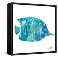 Watercolor Fish in Teal III-Julie DeRice-Framed Stretched Canvas