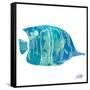 Watercolor Fish in Teal III-Julie DeRice-Framed Stretched Canvas