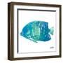 Watercolor Fish in Teal IV-Julie DeRice-Framed Art Print