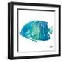 Watercolor Fish in Teal IV-Julie DeRice-Framed Art Print