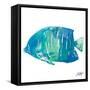 Watercolor Fish in Teal IV-Julie DeRice-Framed Stretched Canvas