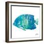 Watercolor Fish in Teal IV-Julie DeRice-Framed Art Print