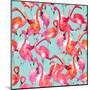 Watercolor Flamingo Seamless Pattern-Faenkova Elena-Mounted Art Print