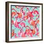 Watercolor Flamingo Seamless Pattern-Faenkova Elena-Framed Art Print