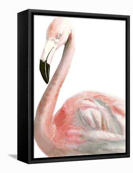 Watercolor Flamingo-Naomi McCavitt-Framed Stretched Canvas