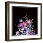 Watercolor Floral Spring Greeting Card, Vintage Flowers Bouquet, Purple Tulips, Wildflowers, Strawb-Varvara Kurakina-Framed Art Print
