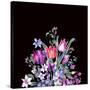 Watercolor Floral Spring Greeting Card, Vintage Flowers Bouquet, Purple Tulips, Wildflowers, Strawb-Varvara Kurakina-Stretched Canvas