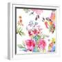 Watercolor Flower Composition I-Evelia Designs-Framed Art Print