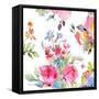 Watercolor Flower Composition I-Evelia Designs-Framed Stretched Canvas