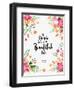 Watercolor Flowers - a Simple Life Is a Beautiful Life-windesign-Framed Art Print