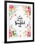 Watercolor Flowers - a Simple Life Is a Beautiful Life-windesign-Framed Art Print