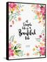 Watercolor Flowers - a Simple Life Is a Beautiful Life-windesign-Framed Stretched Canvas