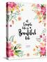 Watercolor Flowers - a Simple Life Is a Beautiful Life-windesign-Stretched Canvas