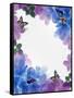 Watercolor Flowers and Butterflies-Irisangel-Framed Stretched Canvas