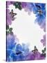 Watercolor Flowers and Butterflies-Irisangel-Stretched Canvas