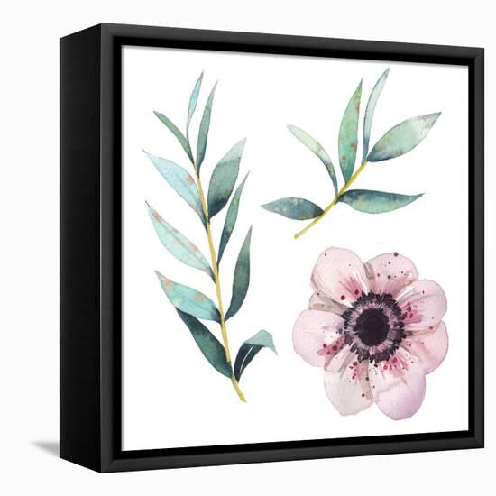 Watercolor Flowers Elements-Eisfrei-Framed Stretched Canvas