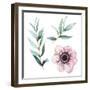 Watercolor Flowers Elements-Eisfrei-Framed Art Print