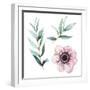 Watercolor Flowers Elements-Eisfrei-Framed Art Print